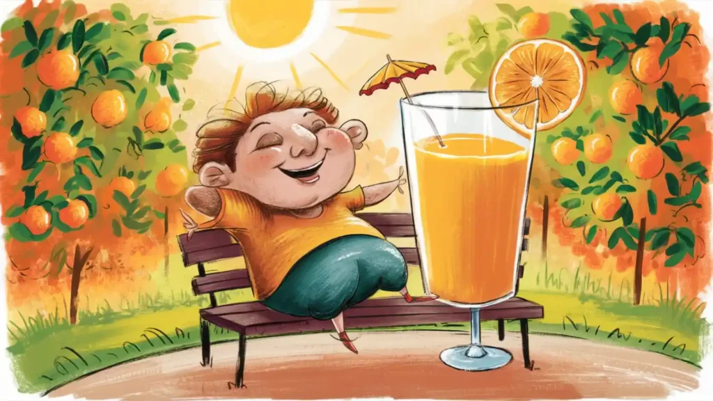  A photo of someone enjoying a sunny day with orangesorange juice