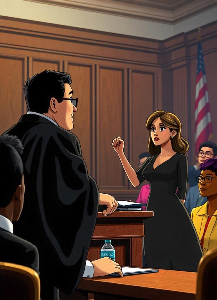 courtroom with gavel pounding