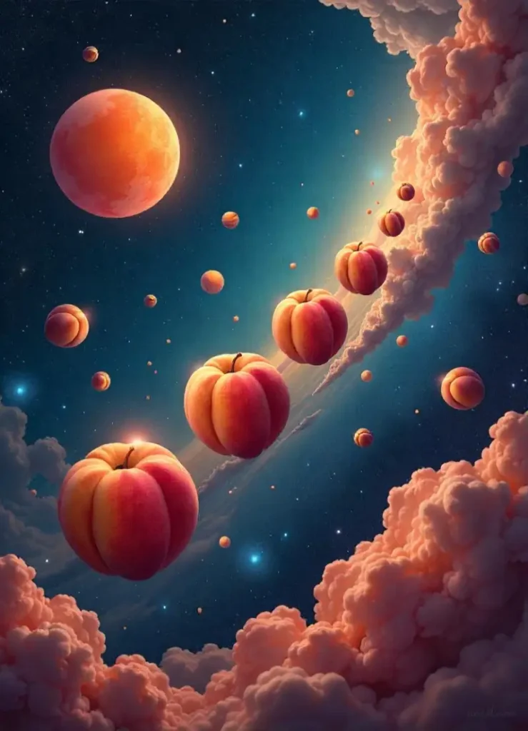 Peaches turning into tiny planets