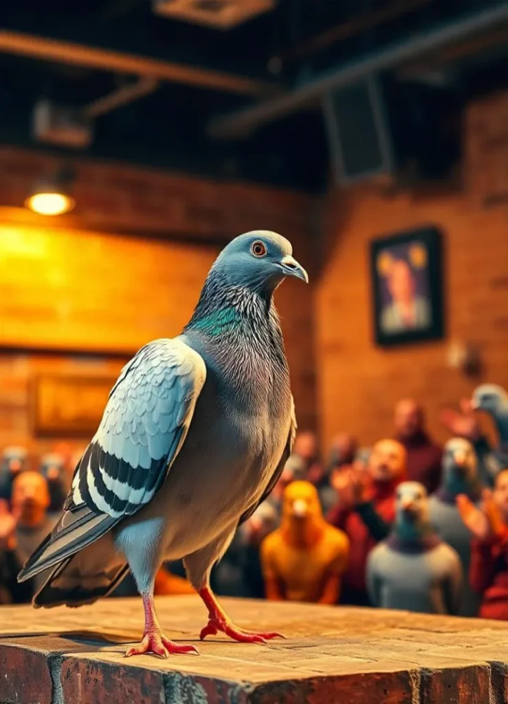 Pigeon stand-up comedian